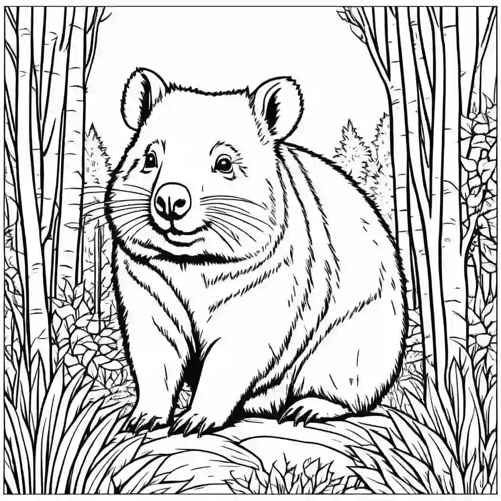 Wombats coloring pages